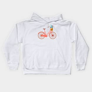 A Bike Ride through Floral Delights Kids Hoodie